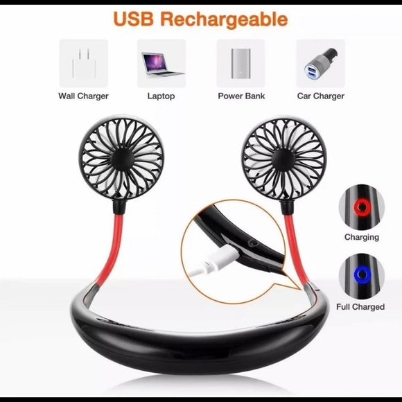 Rechargeable USB Neckband Cooling Fan - Picture 4 of 10